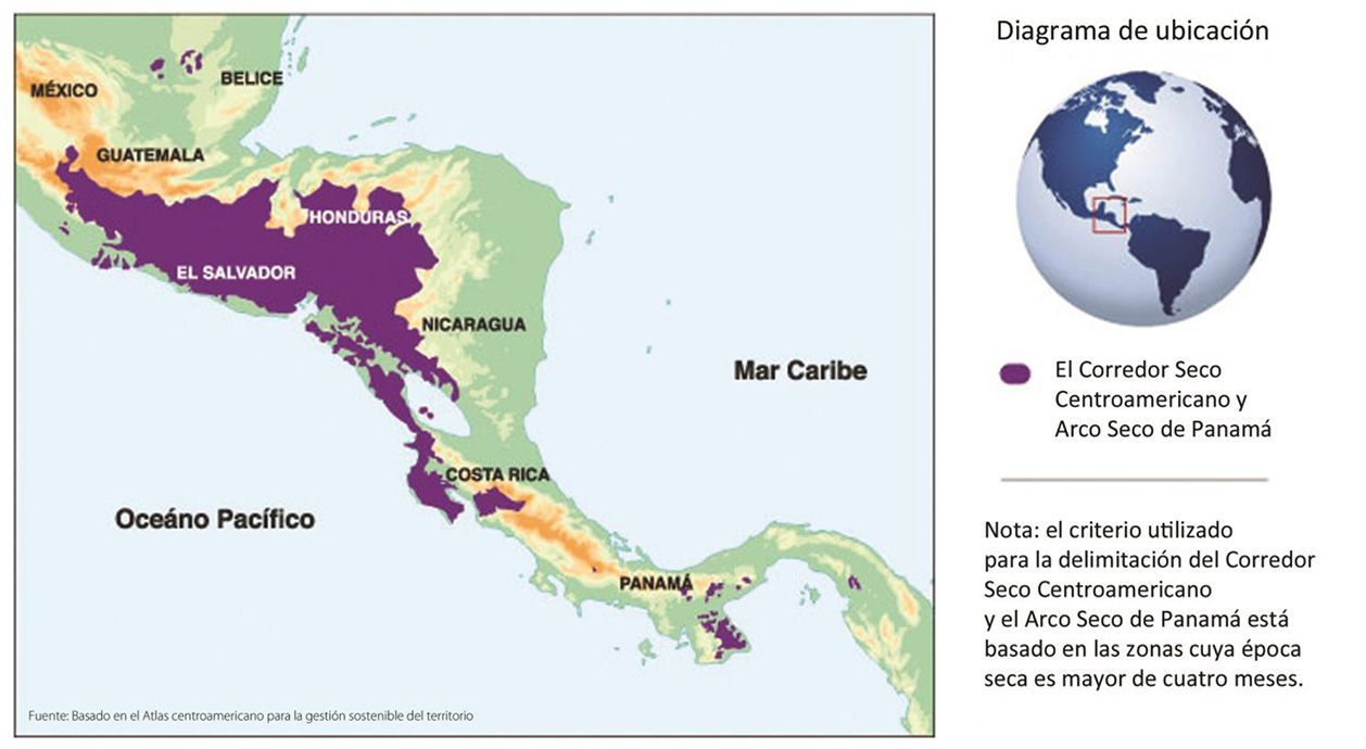 Mapa distribución zonas secas del CSC
